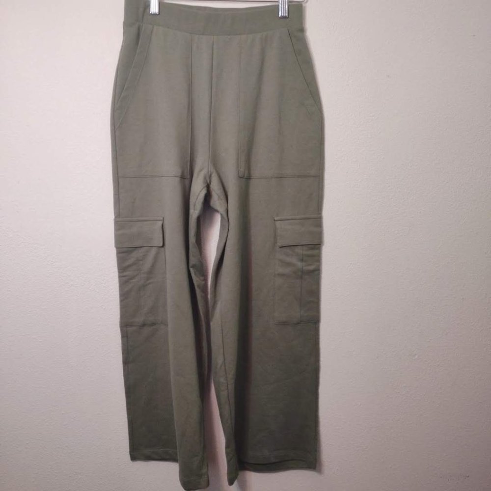 Pull & Bear Olive Green Wide Leg Cargo Sweatpants NEW Size Small